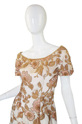 1960s Jean Louis Bead & Embroidery Silk Gown