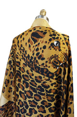 F/W 1986 Rare 8' x 4.5' Yves Saint Laurent Leopard Silk Scarf