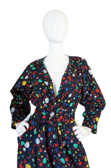 Spring 1985 Yves Saint Laurent Cotton Dot Print Jumpsuit