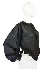 Fall 1977 Yves Saint Laurent Black Lame Thread Silk Top