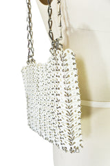 Rare 1960s Paco Rabanne White Disc & Metal Bag