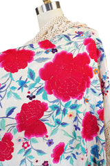 Extraordinary 1920s Silk Embroidered Piano Shawl