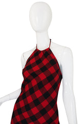 1990s Ralph Lauren Plaid Halter Dress