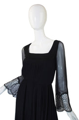 Rare 1960s Silk and Lace Jean Louis Dress