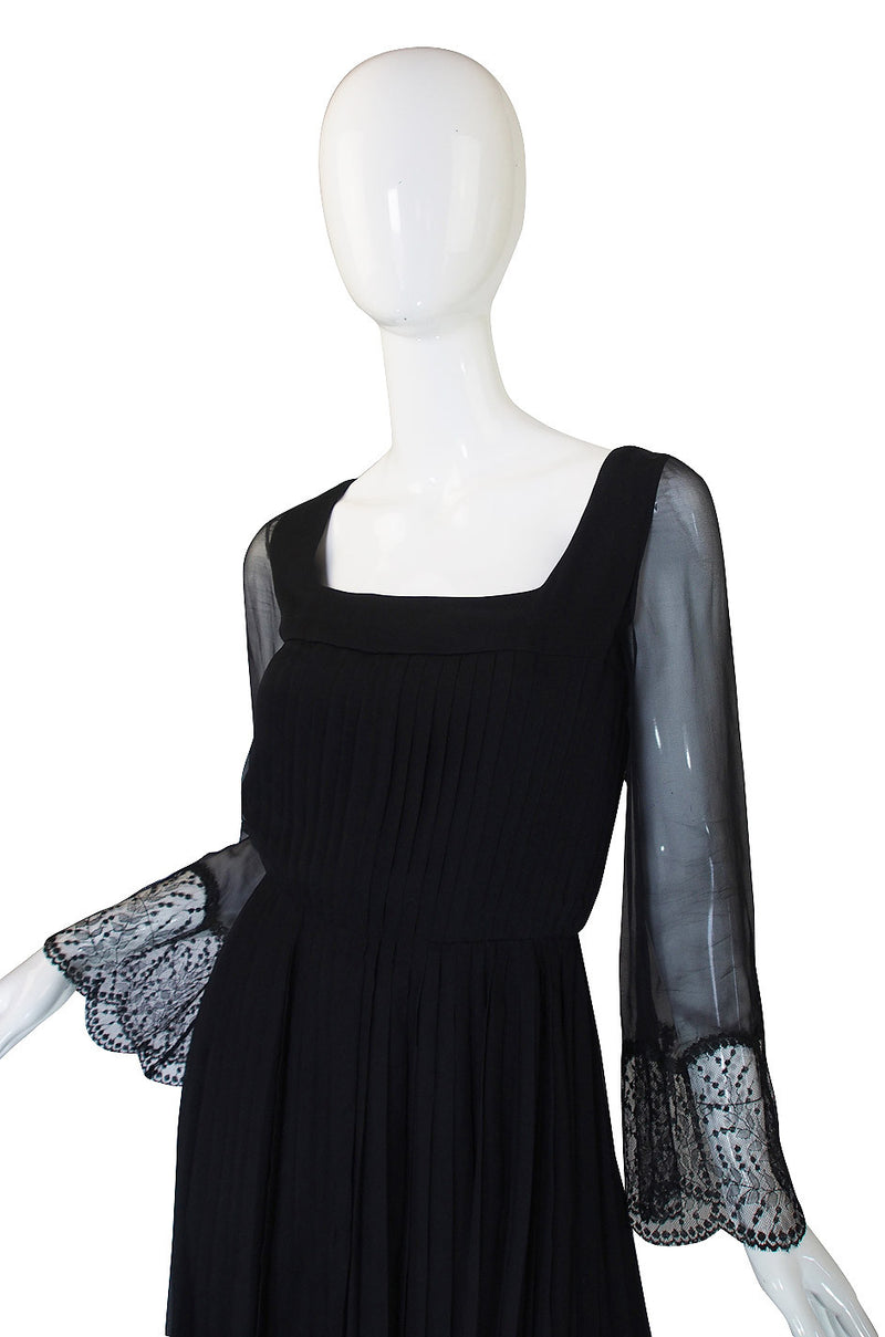 Rare 1960s Silk and Lace Jean Louis Dress