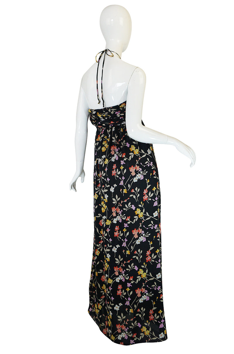 1960s Oscar de la Renta Silk Chiffon Halter Dress & Cape – Shrimpton ...