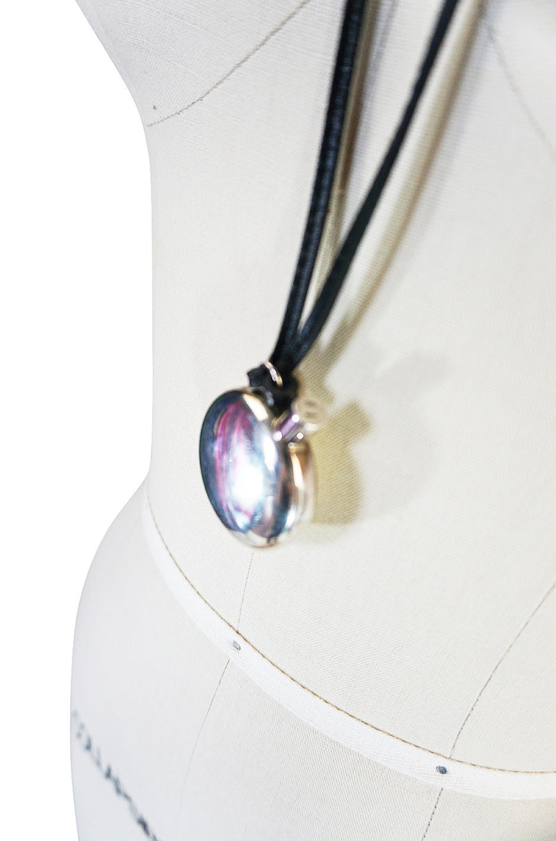 Hermes Silver 925 Perfume Bottle Pendant Necklace