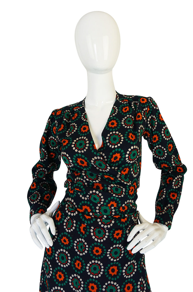 1971 Yves Saint Laurent Wrap Print Skirt & Top Set