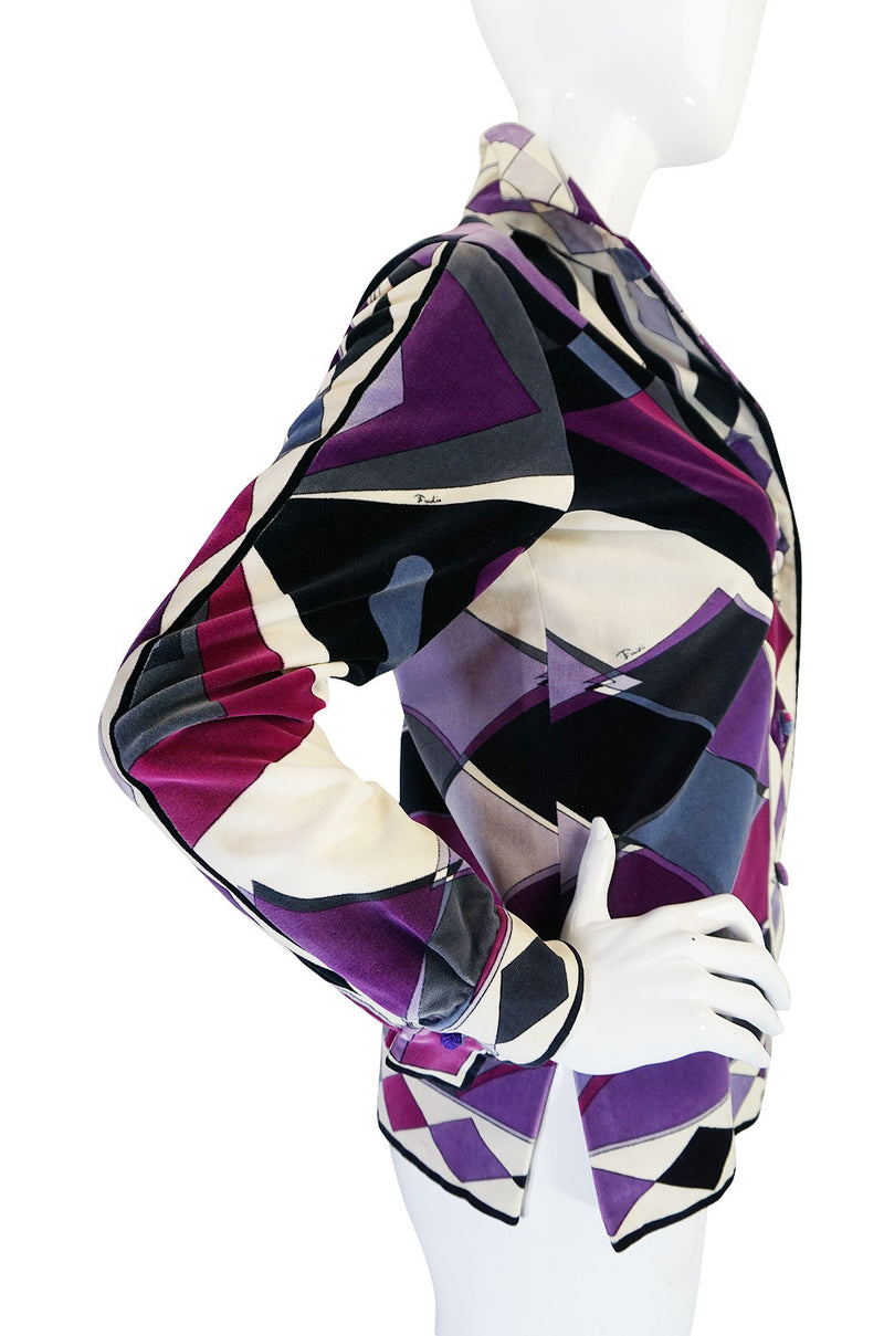 1960s Purple Print Velvet Emilio Pucci Jacket