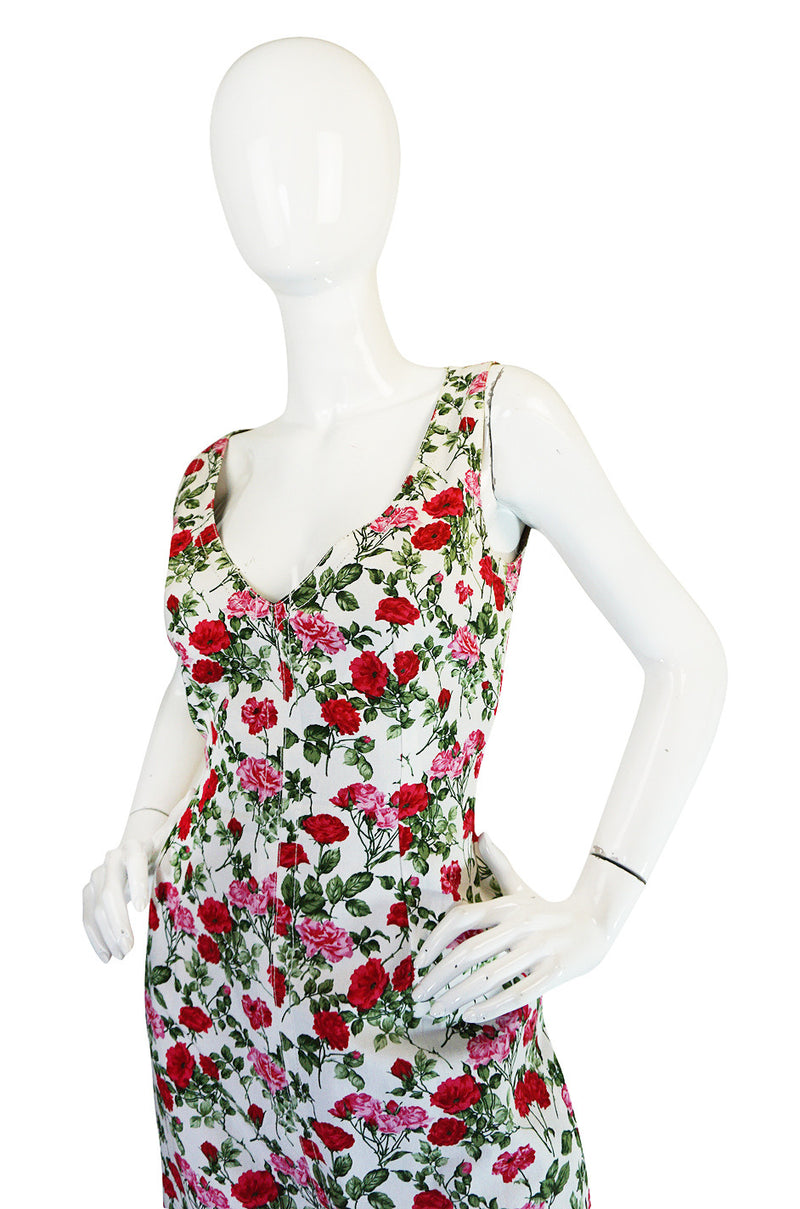 1990s Dolce & Gabbana Pretty Floral Fitted Dress