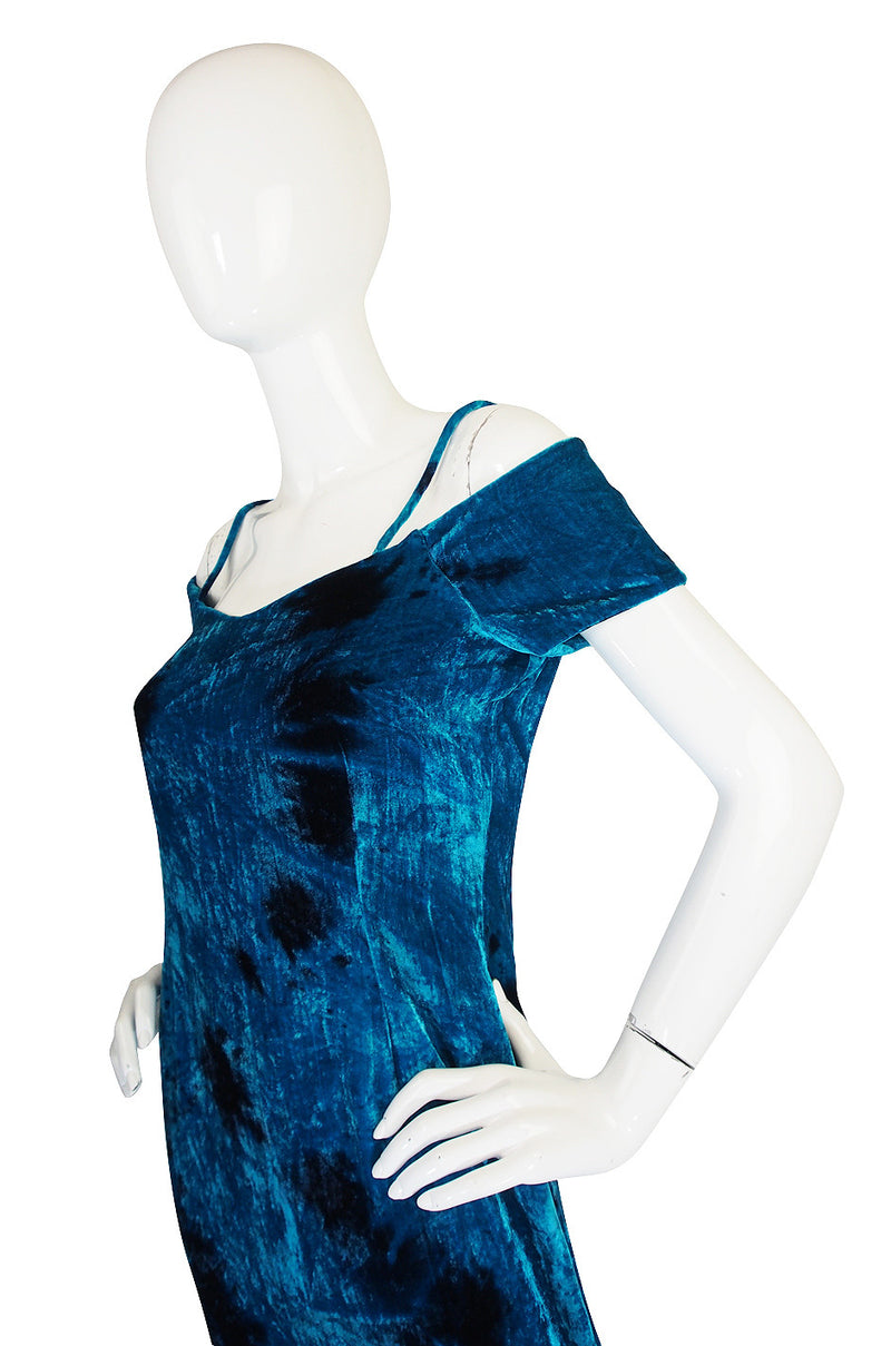 1990s Romeo Gigli Velvet & Disc Dress & Clutch