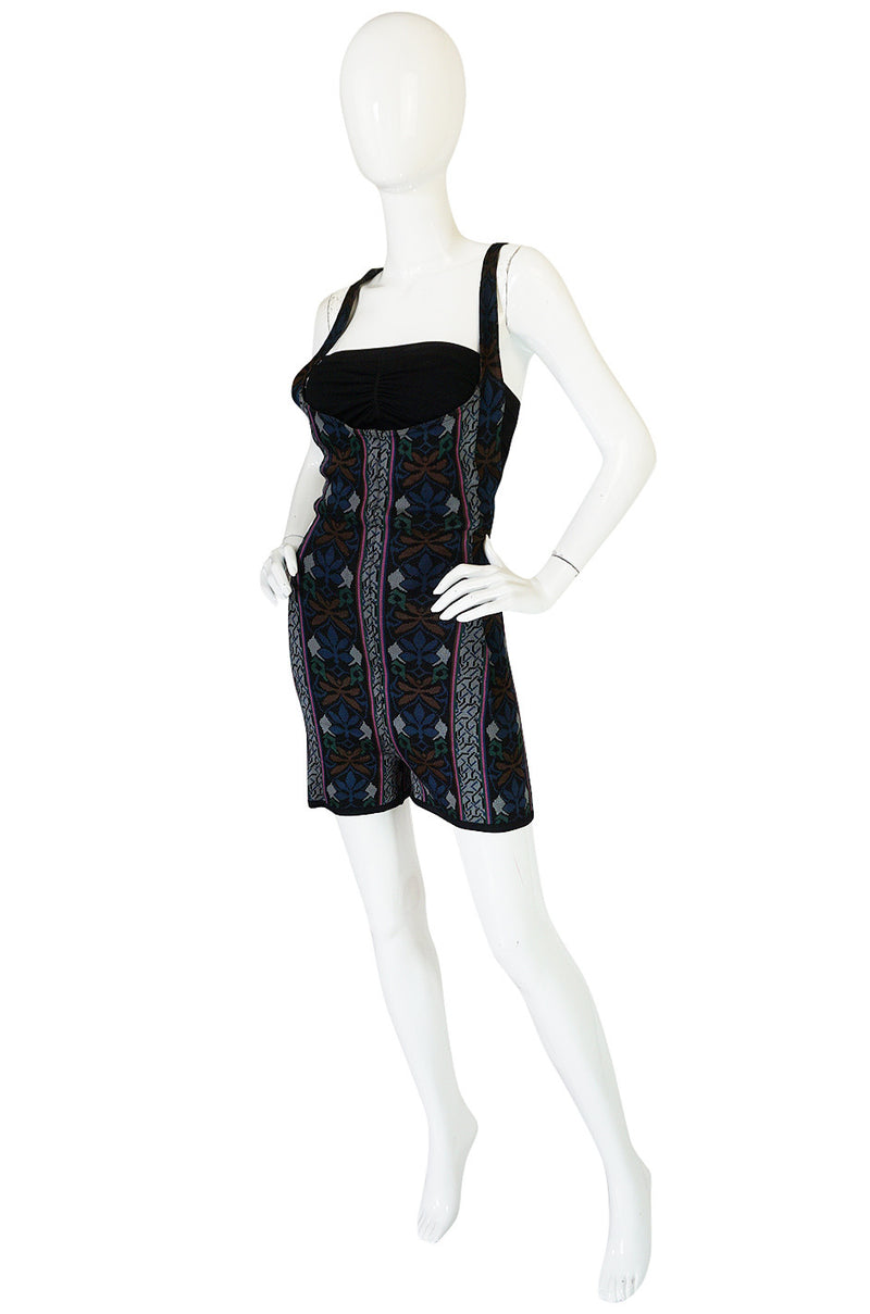 Fall 1990 Collection Azzedine Alaia Printed Romper Playsuit