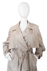 1980s Silk Look Celine Camel Trench Coat