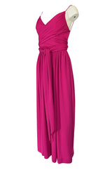 1970s Marita by Anthony Muto Pink Jeresey Wrapped Halter Dress