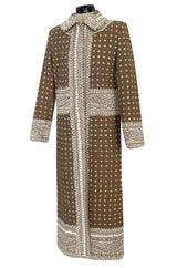 Stunning Fall 2002 Oscar de la Renta Wool & Cashmere Beaded & Embroidered Runway Coat
