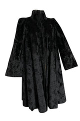 Documented 1973 Biba by Barbara Hulanicki Rare Maternity Label Black Faux Fur Swing Coat