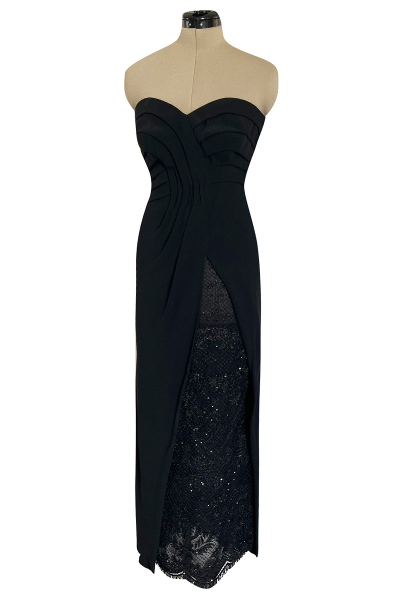 Spring 1998 Valentino Haute Couture Strapless Dress w Elaborately Beaded & Sequin Skirt