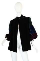 1970s Saint Laurent Multi Color Velvet Smock Jacket