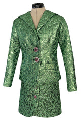 Fall 1989 Ady Couture Lausanne  Yves Saint Laurent Haute Couture Copy Green Metallic Suit