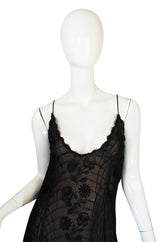 1970s Fine Lace Sexy James Galanos Couture Slip Dress