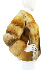 Stunning 1970s Natural Red Fox & Suede Fur Jacket