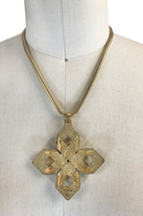 Late 1970s D'Orlan "Celtic Knot" Enamel & Gold Pendant
