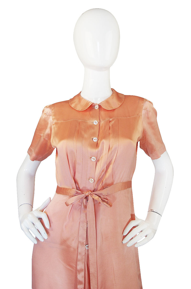 1930s Peach Pink Silk Satin Jumpsuit Or Lingerie Piece – Shrimpton Couture