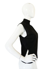 1990s Black Cashmere & Silk Knit Chanel Shell Top