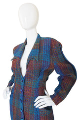 1980s Thierry Mugler Blue Boucle jacket