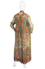 1970s Silk Chiffon Pauline Trigere Caftan Dress