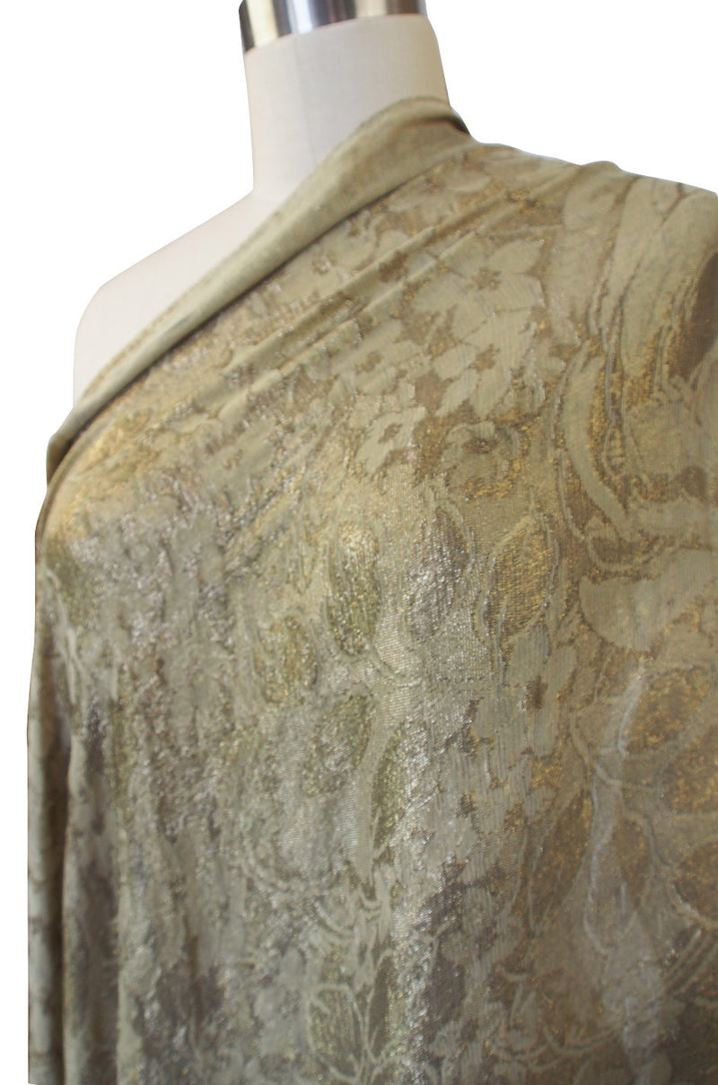 Rare 1920s Gold Thread Lame Shawl or Scarf
