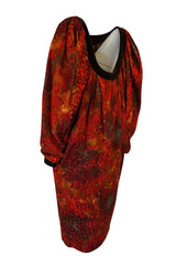 Fall/Winter 1983-84 Yves Saint Laurent Patron Haute Couture Silk Sack Dress