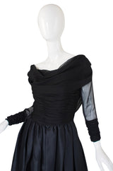 1980s Carolyne Roehm Black Silk Gown
