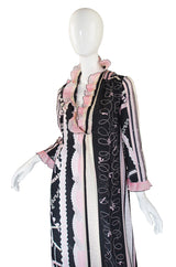 1980s Zandra Rhodes Pink Silk Caftan