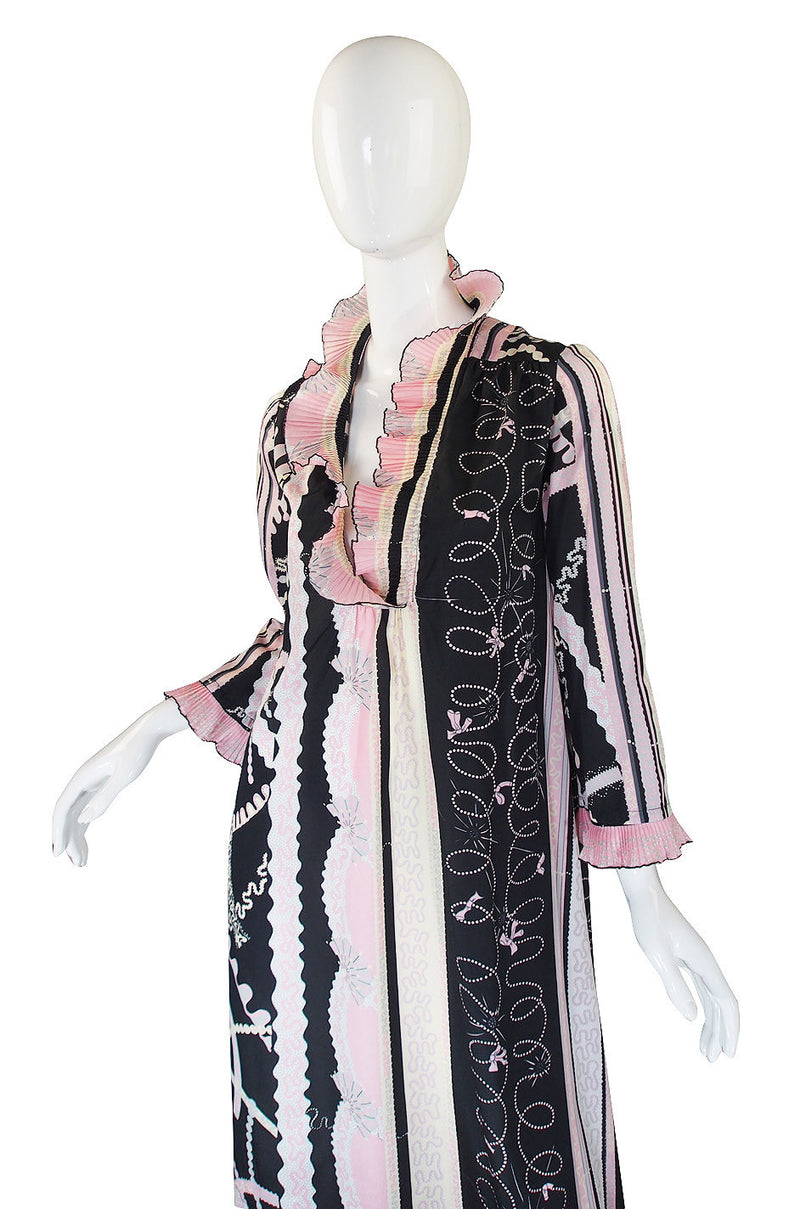 1980s Zandra Rhodes Pink Silk Caftan