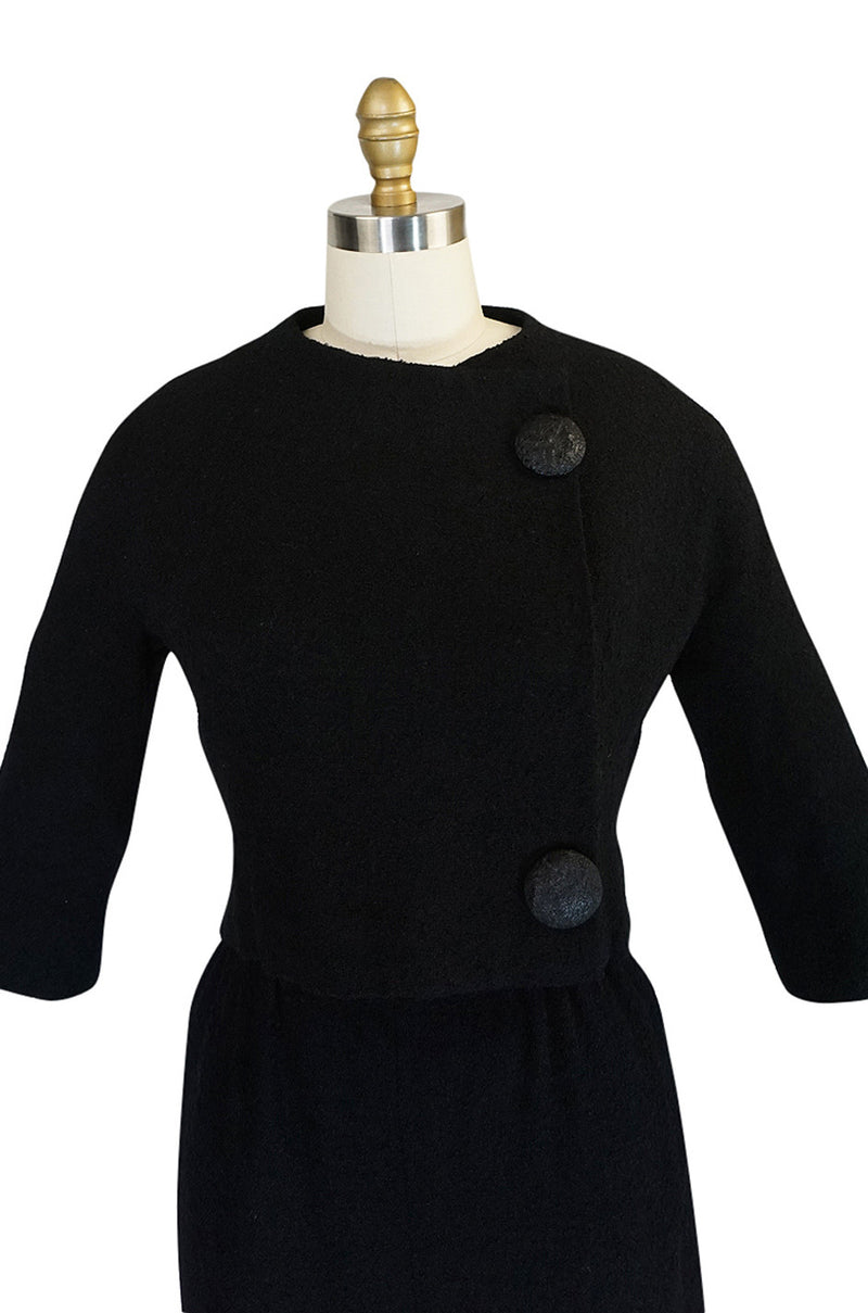 c1957 Black Cristobal Balenciaga Haute Couture Suit