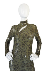 Iconic S/S 1983 Thierry Mugler Sequin Snakeskin Python Dress