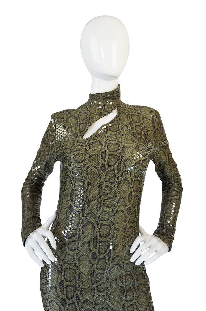 Iconic S/S 1983 Thierry Mugler Sequin Snakeskin Python Dress