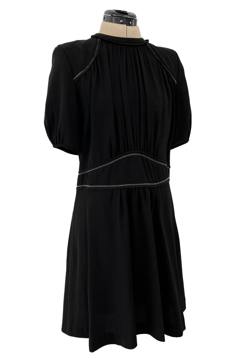 Prettiest 2015 Isabel Marant Easy To Wear Black Mini Dress w White Stitching
