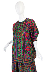1990 Yves Saint Laurent XL Printed Challis Set