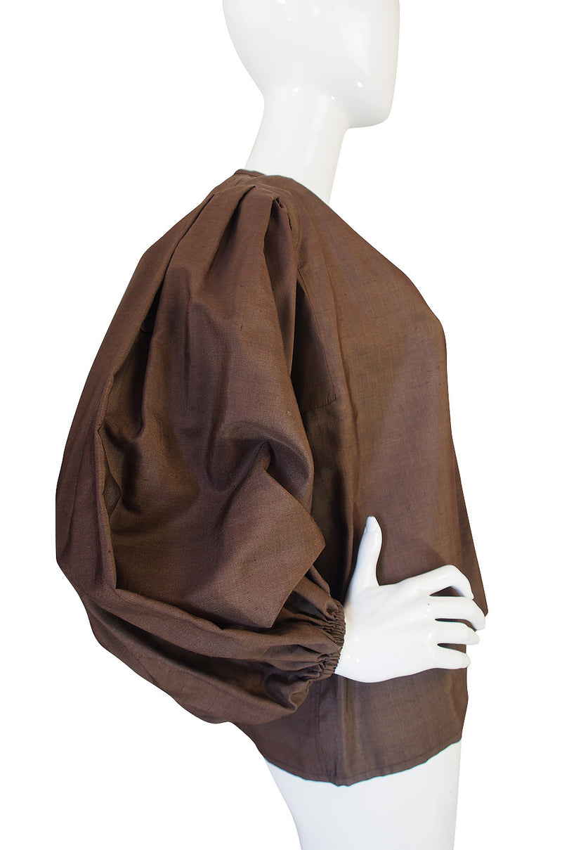 c1977 Voluminous Yves Saint Laurent Russian Silk Top