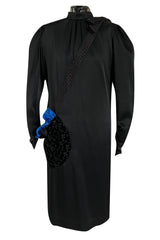 Unusual 1980s Nina Ricci by Gérard Pipart Witty Trompe L'oeil HandBag Dress