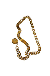 1990s Chanel Gold Tone Logo ID Belt or Necklace