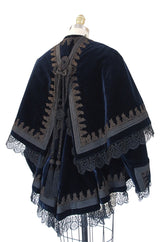 Elaborate Victorian Velvet Jacket with Overlay
