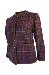 c1966-1970 Yves Saint Laurent Classic Box Cut Plaid Jacket
