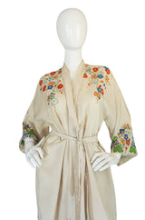Romantic 1920s Printed Tissue Silk Pongee Kimono