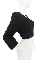 c2000 Chic Little Black Cropped Chanel Jacket & Belt
