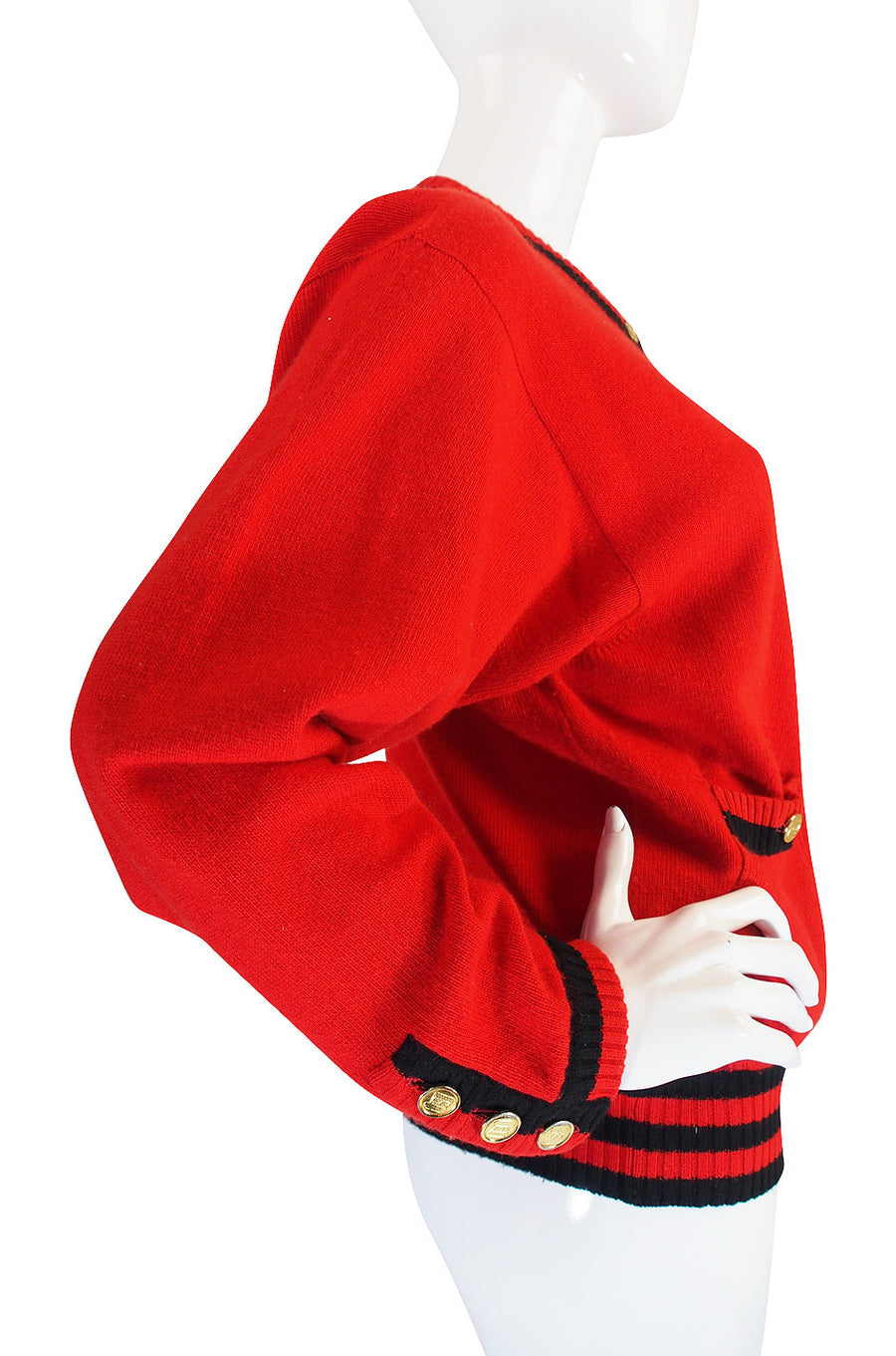 1990s Red Chanel Cashmere Classic Cardigan – Shrimpton Couture