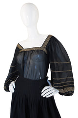 S/S 1977 Yves Saint Laurent Peasant Top & Skirt