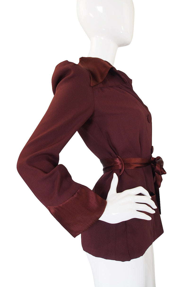 1970s Lee Bender Crepe & Satin Jacket